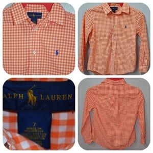 Gingham boys button down. Ralph Lauren Sz 7 nice!!